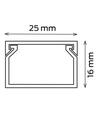 25x16 Kabelkanal - Hvit, 25x16mm, Lengde 2m