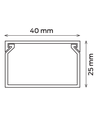 40x25 Kabelkanal - Hvit, 40x25mm, Lengde 2m