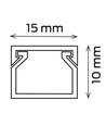 15x10 Kabelkanal med skruehull - Hvit, 15x10mm, Lengde 2m
