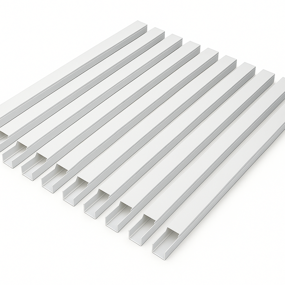10 stk. 25x16 Kabelkanal med tape - Hvit, 25x16mm, Lengde 2m