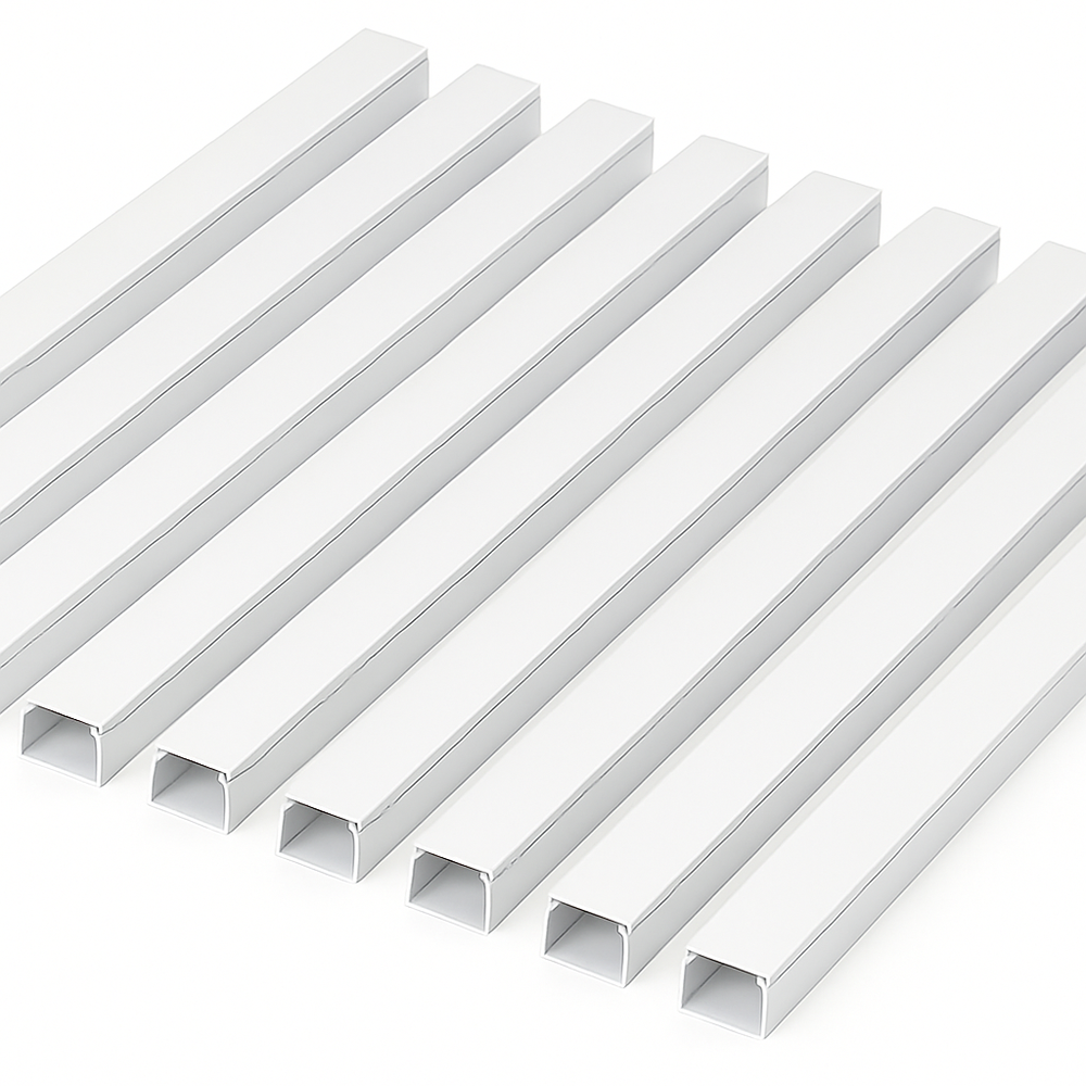 10 stk. 40x25 Kabelkanal med tape - Hvit, 40x25mm, Lengde 2m