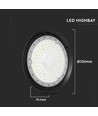 VT-92201 LED høyloftslampe 200W - 4000K, 135 lm/W