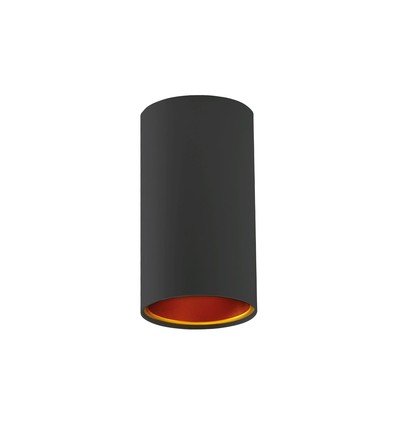 Chloe GU10 påbygningsspot - Sort/gull, Ø7cm, aluminium, uten lyskilde