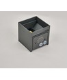 6W CUBIC PRO vegglampe - IP65, antrasittgrå, viderekobling, justerbar, firkantet, opp/ned, inne / ute, inkl. lyskilde