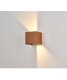 6W CUBIC PRO vegglampe - IP65, Corten, viderekobling, justerbar, firkantet, opp/ned, inne / ute, inkl. lyskilde