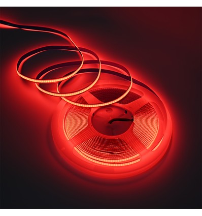 10m 9W/m Rød COB-LED strip - 24V DC, IP20, 320 LED/m