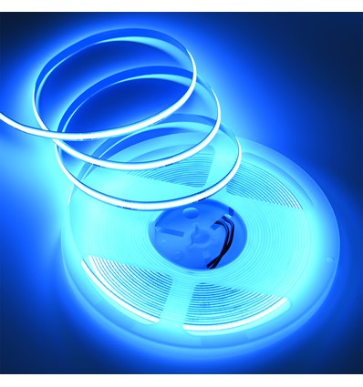 10m 9W/m Lyseblå COB-LED strip - 24V DC, IP20, 320 LED/m