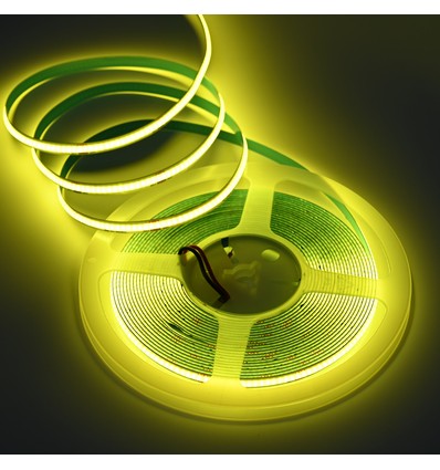 10m 9W/m Gul COB-LED-stripe - 24V DC, IP20, 320 LED/m