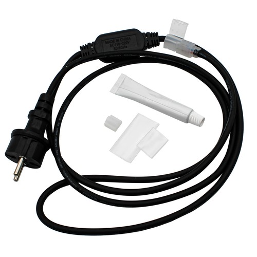 Vanntett kontakt til 230V LED-strip (Slim COB) - 2 meter, inkl. endestykke, 230V