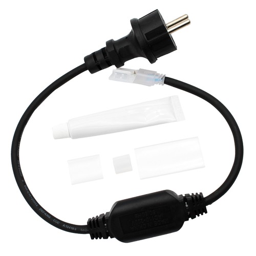 50cm Vanntett kontakt til 230V LED-strip (Slim COB) - Inkl. endestykke, 230V