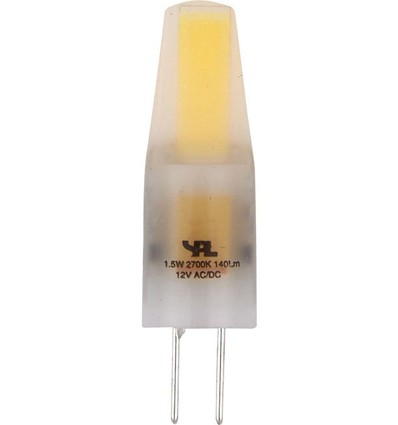 G4 1,5W dimbar LED-pære, 12V - 140lm, COB, matt glass, varmhvit