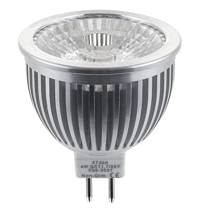 GU5.3 4W LED-pære - 12-30V, 325lm, 38°, MR16, 2700K