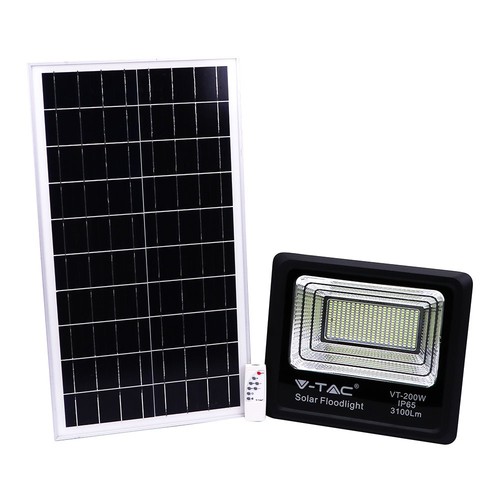 V-Tac 200W solcelle LED-flomlys - 40W solcellepanel, 6000K, IP65