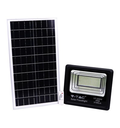 V-Tac 200W solcelle LED-flomlys - 40W solcellepanel, 6000K, IP65