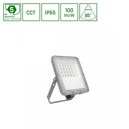 20W NOCTIS MAX CCT lyskaster - IP65, 3 lysfarger, grå, utendørs