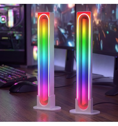 2 stk. RGBIC infinite ambient light bar hvit - 24cm, Bluetooth, 5W