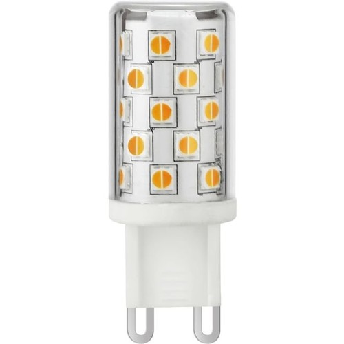 G9 4W dimbar LED-pære - DimToWarm, 2200-3000K, 360lm, 4,9cm, klart glass