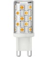 G9 4W dimbar LED-pære - DimToWarm, 2200-3000K, 360lm, 4,9cm, klart glass