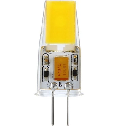 G4 2W dimbar LED-pære, 12V - 260lm, COB, klart glass, 2700K