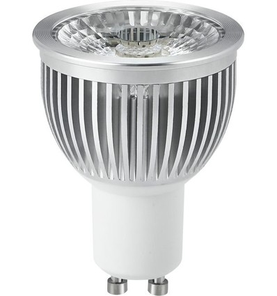 GU10 5W dimbar LED-pære - 450lm, 2700K, 38°, sølvkant