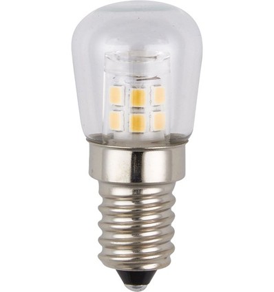 E14 2W LED kjøleskapspære - 5,1cm, klar, 2700K