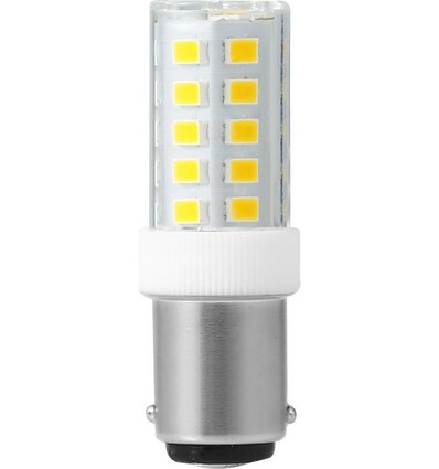 BA15d 3,5W LED-rør - 5,2cm, 380lm, klart glass, 3000K