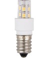 E14 1,7W LED rørpære, 10-30V - 5,2cm, 180lm, AC/DC, varmhvit, klart glass