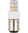 BA15d 2W LED rørpære, 10-30V - 4,7cm, 190lm, klart glass, 2700K