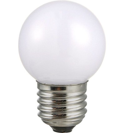 E27 2W LED kronepære - G45, 100lm, opalt glass, 3000K