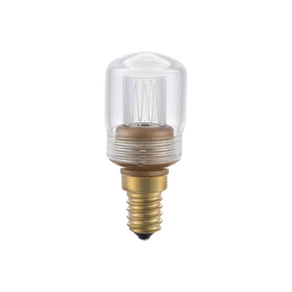 E14 2W dimbar LED vintagepære - 7cm, 2000K, klart glass, rørformet - Dimbar : Dimbar, Kulør : Ekstra varm