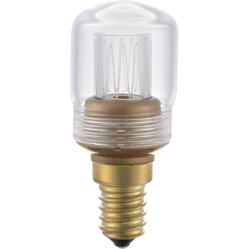 E14 2W dimbar LED vintagepære - 7cm, 2000K, klart glass, rørformet
