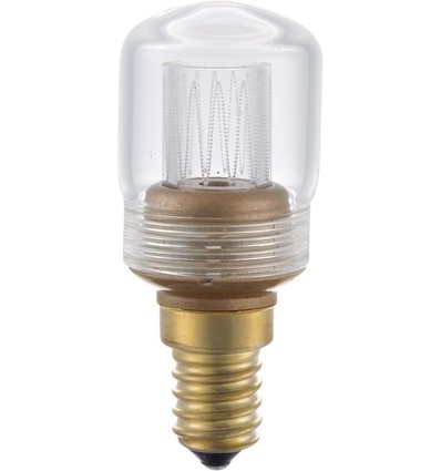 E14 2W dimbar LED vintagepære - 7cm, 2000K, klart glass, rørformet