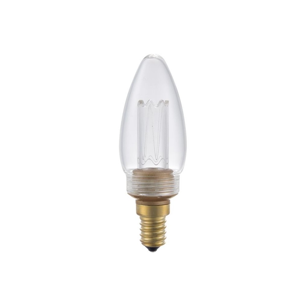E14 2,5W dimbar LED vintagepære - C35, 2000K, klart glass, 65lm - Dimbar : Dimbar, Kulør : Ekstra varm