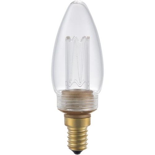 E14 2,5W dimbar LED vintagepære - C35, 2000K, klart glass, 65lm