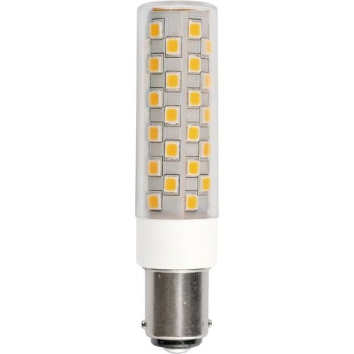 8cm / 6W dimbar BA15d LED-pære - 840lm, 3000K, klart glass, AC/DC