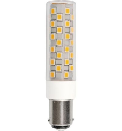8cm / 6W dimbar BA15d LED-pære - 840lm, 3000K, klart glass, AC/DC
