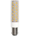 8cm / 6W dimbar BA15d LED-pære - 840lm, 3000K, klart glass, AC/DC