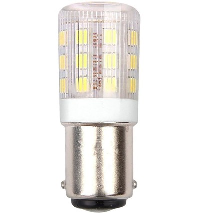 BA15d 3W LED rørpære, 10-24V - 4,5cm, 250lm, 3000K, klart glass