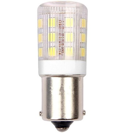 BA15s 3W LED rørpære, 4,5cm - 250lm, klart glass, 3000K