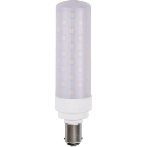 BA15d 11,3cm / 8W dimbar LED rørpære - 850lm, opalglass, 3000K