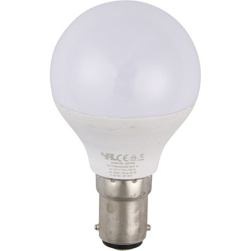 BA15d 3W LED kronepære, 12-60V - G45, opalt glass, 250lm, varmhvit