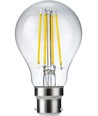 B22d 8W dimbar LED-pære - A60, filament, klart glass, 2700K