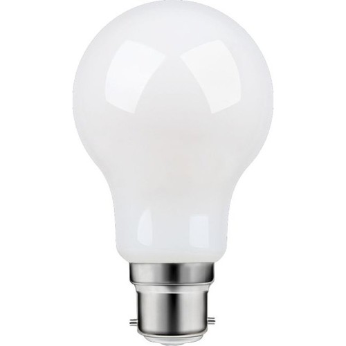B22d 8W dimbar LED-pære - A60, filament, matt glass, 806lm, varmhvit