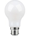 B22d 8W dimbar LED-pære - A60, filament, matt glass, 806lm, varmhvit