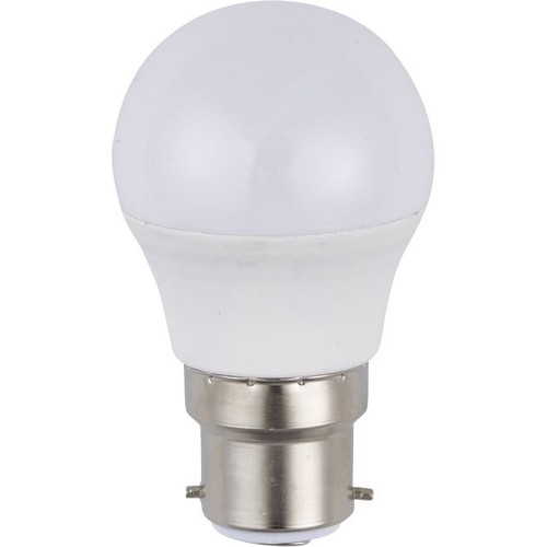 B22d 3W LED kronepære, 12-60V - G45, opalt glass, 3000K