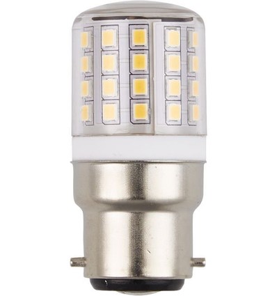 6cm / 3W Ba22d LED-rør - 400lm, 3000K, klart glass