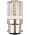 BA22d 4,5W LED-rør, 24-30V - 5,8cm, 550lm, 3000K, klart glass, AC/DC