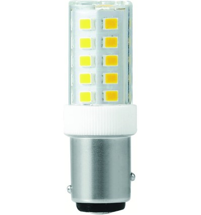 BAY15d 3,5W LED rørpære - 5,2cm, 380lm, 3000K, klart glass