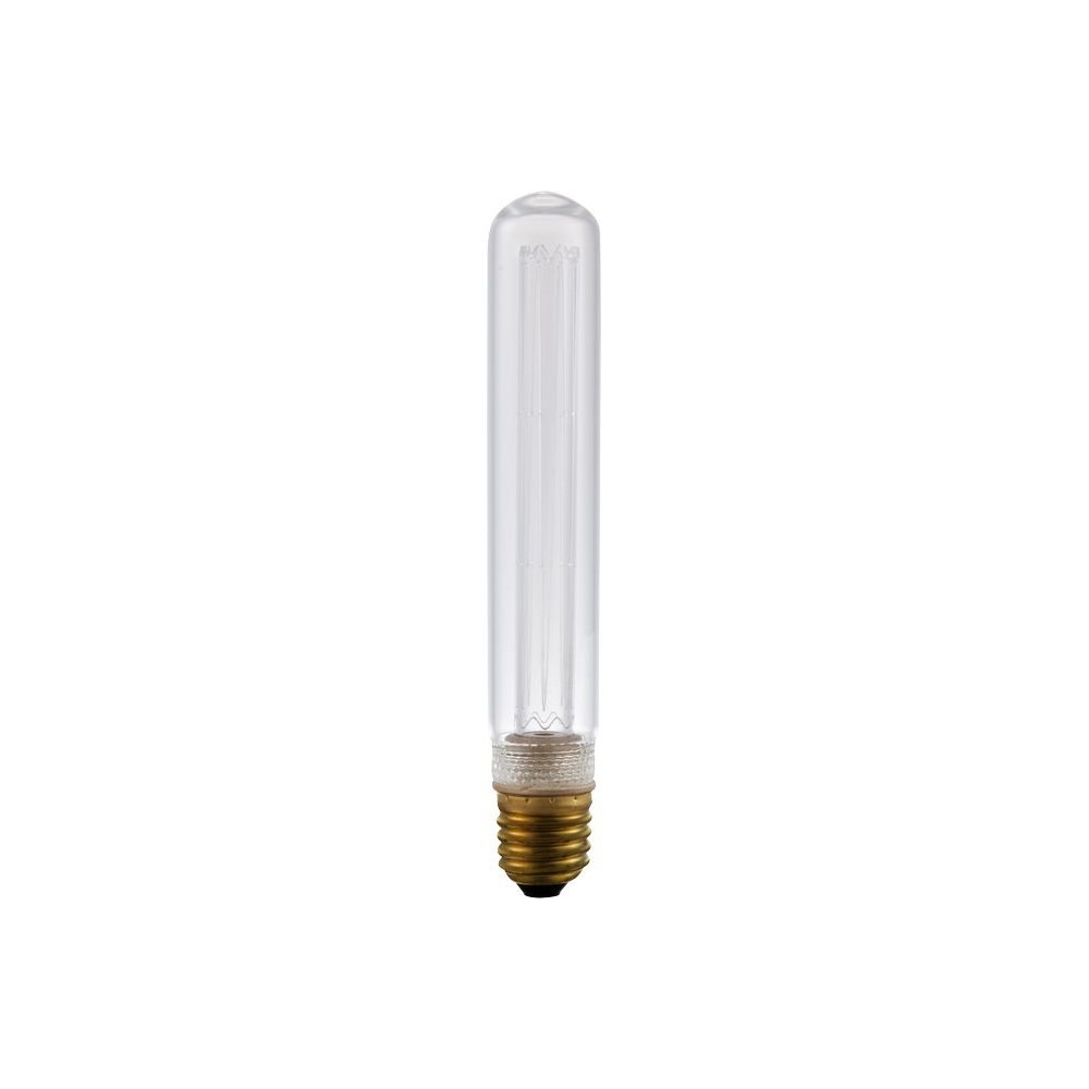 E27 2,5W dimbar LED vintagepære - 18,5cm, 2000K, klart glass, Tube - Dimbar : Dimbar, Kulør : Ekstra varm