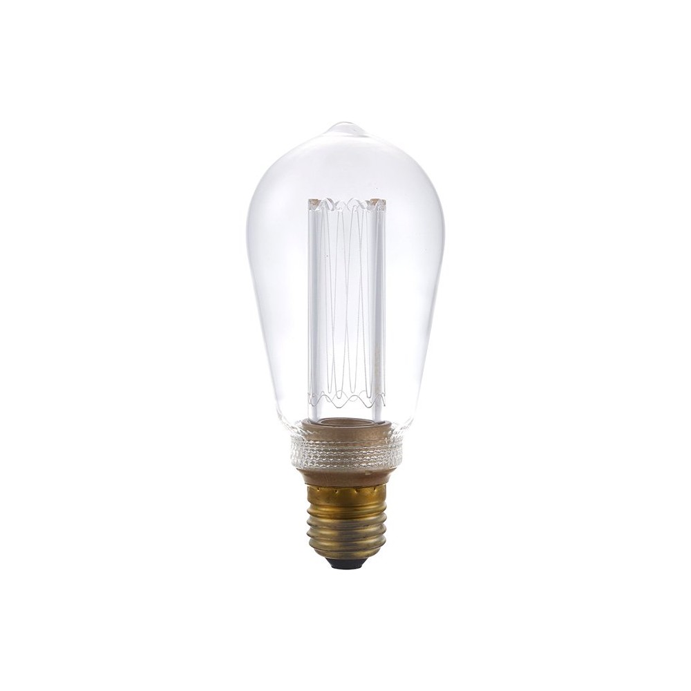 E27 3,5W dimbar LED Vintage-pære - ST64, 2000K, Rustika, klart glass - Dimbar : Dimbar, Kulør : Ekstra varm